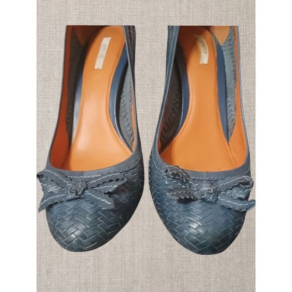 Geox Respira Womens Blue Leather Bow Detail Woven Pattern High Heels size 38.5 - Picture 11 of 13